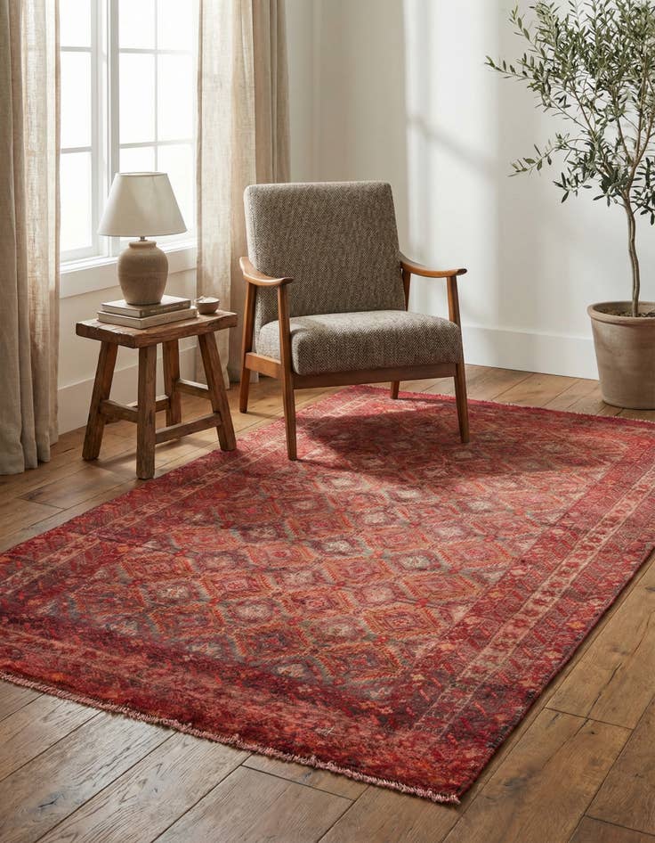 Detail image of  3' 8 x 6' 6  Hand Knotted Ultra Vintage Persian Wool Rug