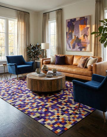 5' 2 x 8' Cowhide - Patchwork Rug