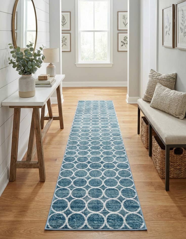 Detail image of  2' 7 x 16' 5 Lattice Trellis Runner Rug