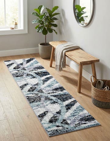 Gray and Ivory Tucson Runner Rug