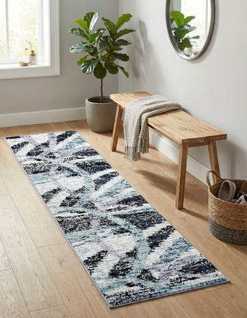 Gray and Ivory Tucson Runner Rug