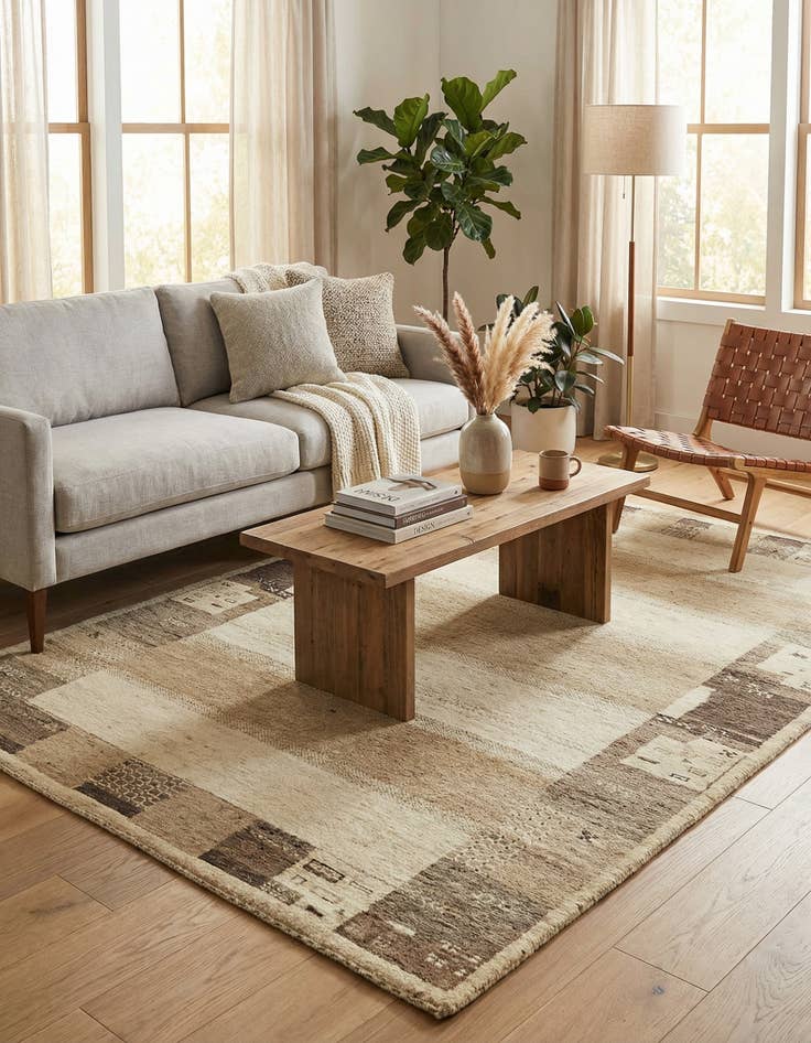 Detail image of  3' 10 x 6'  Hand Knotted Kashkuli Gabbeh Wool Rug