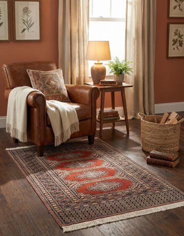 2' 7 x 4' 1 Hand Knotted Bokhara Oriental Wool Rug