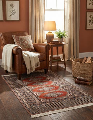 2' 7 x 4' 1 Hand Knotted Bokhara Oriental Wool Rug