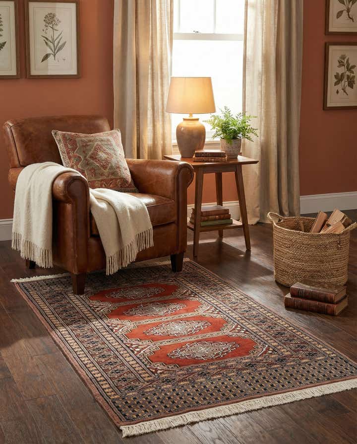 2' 7 x 4' 1 Hand Knotted Bokhara Oriental Wool Rug