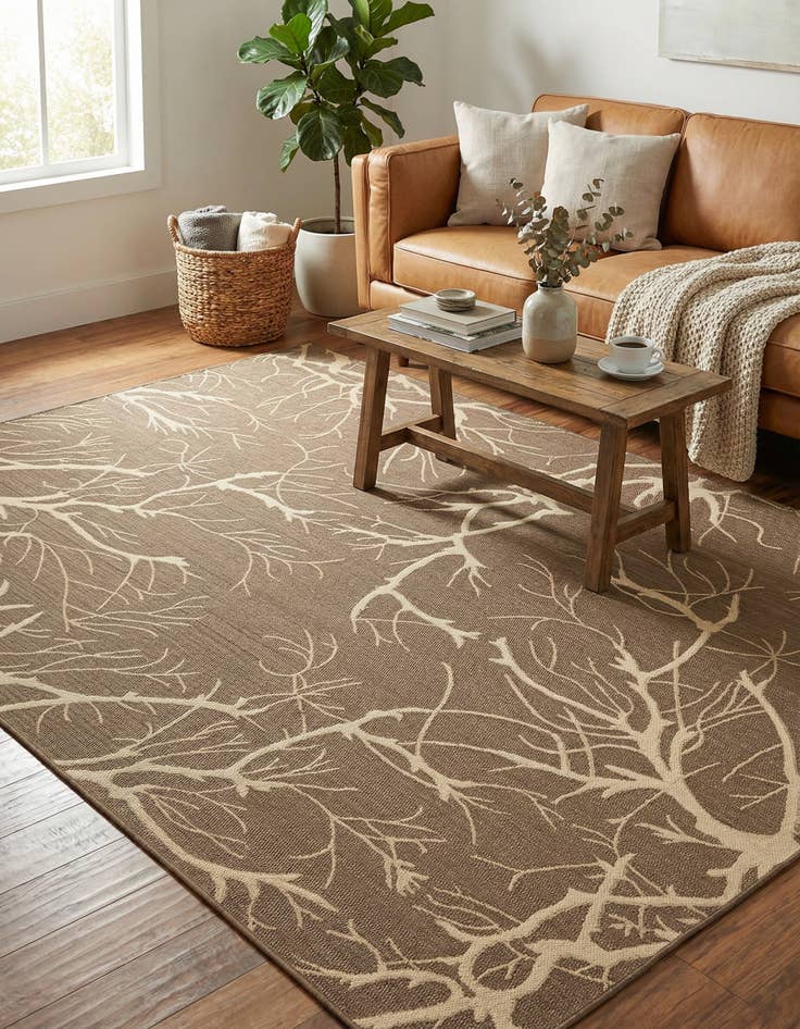 Detail image of 8' x 11' 4  Washable Botanical Indoor / Outdoor Rug