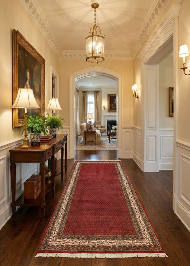 6' x 11' 6 Hand Knotted Mir Wool Runner Rug
