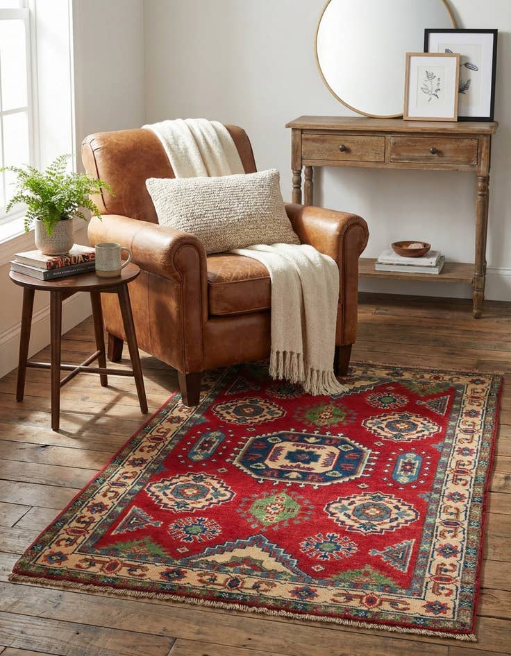 Detail image of 2' 7 x 4' 2  Hand Knotted Kazak Rug