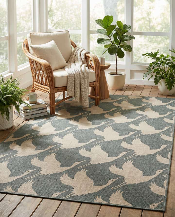 5' x 8' Easy-Clean Coastal Indoor / Outdoor Rug