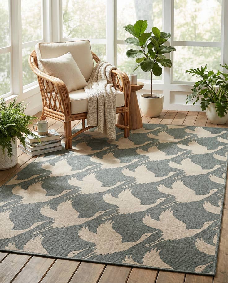 Detail image of 5' x 8' Easy-Clean Coastal Indoor / Outdoor Rug