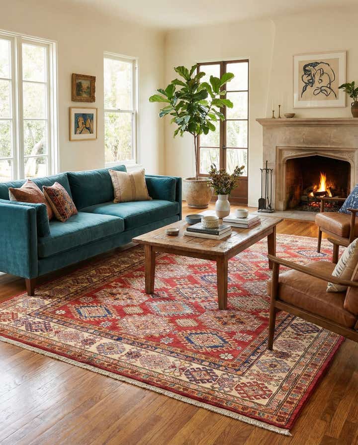 5' 11 x 8' 2 Hand Knotted Kazak Oriental Rug