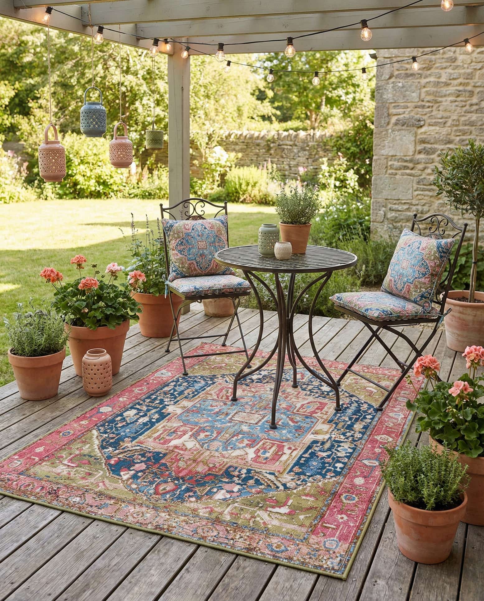 4' x 6' Easy-Clean Traditional Indoor / Outdoor Rug