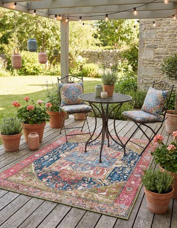 4' x 6' Easy-Clean Traditional Indoor / Outdoor Rug