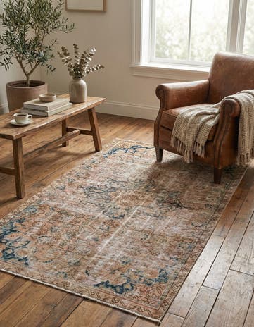 3' 8 x 5' 9 Hand Knotted Ultra Vintage Persian Wool Rug