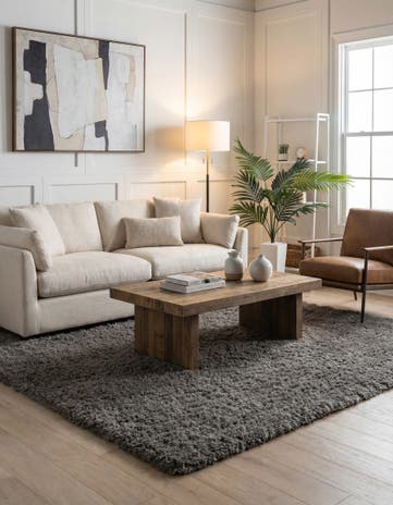 Smoke Infinity Shag Square Rug