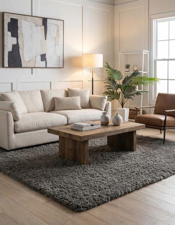 Smoke Infinity Shag Square Rug