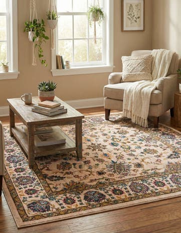Ivory Medina Square Rug