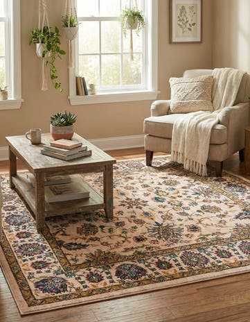 Ivory Medina Square Rug