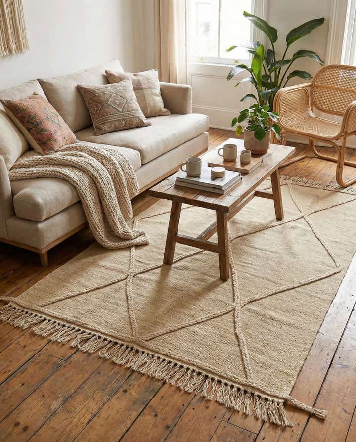 3' 5 x 4' 9 Hand Knotted Moroccan Wool Rug