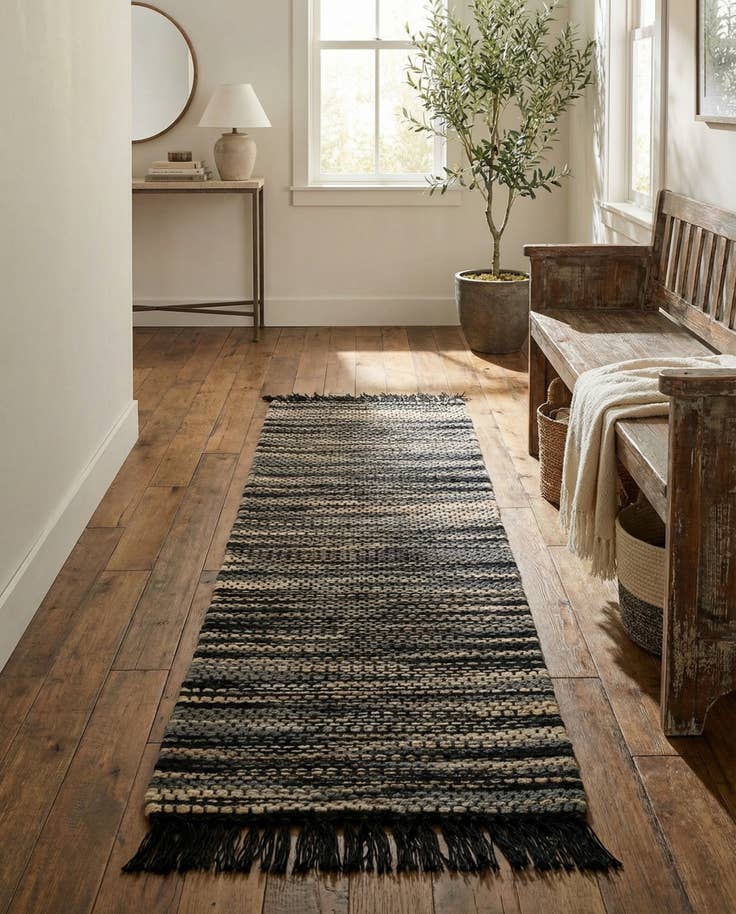 Detail image of 2' x 8' Hand Woven Chunky Jute Runner Rug