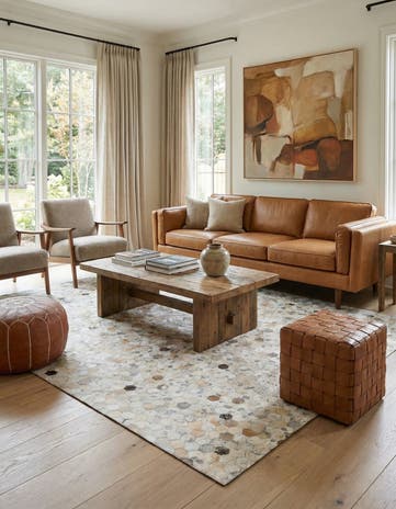 5' 1 x 8' Cowhide Stocks Rug