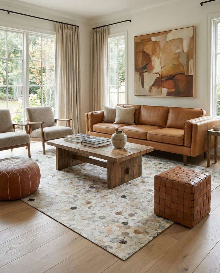 5' 1 x 8' Cowhide Stocks Rug