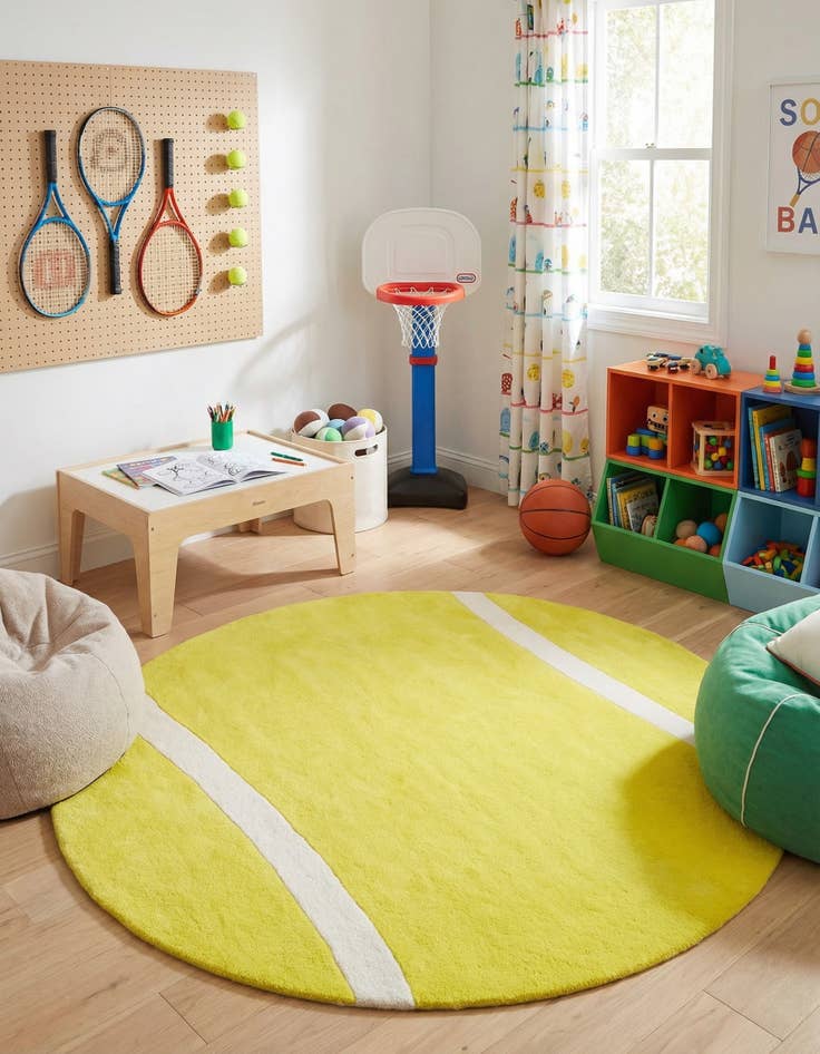 Detail image of 6' 1 x 6' 1 Playtime Kids Wool Freeform Rug