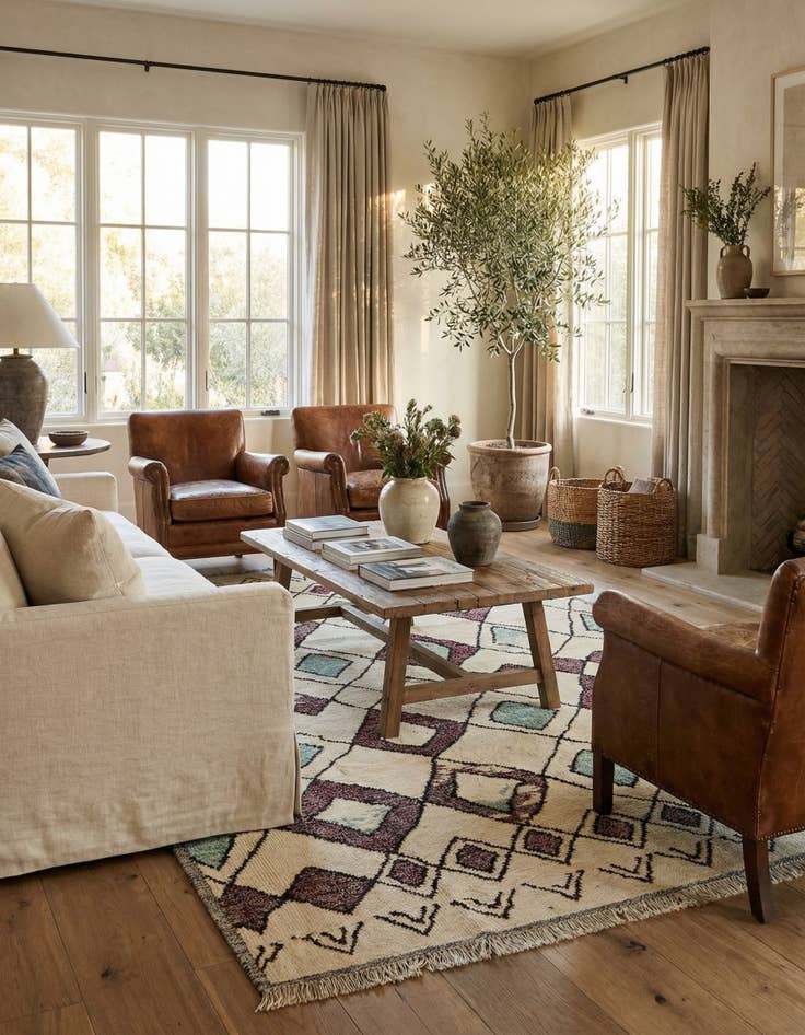 Detail image of 7' 11 x 10' 5  Hand Knotted Moroccan Wool Rug