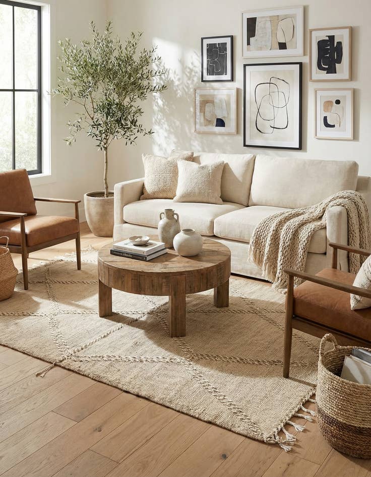 Detail image of 6' 3 x 9' 4  Hand Knotted Moroccan Wool Rug