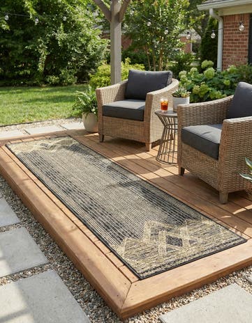 2' x 8' Easy-Clean Modern Indoor / Outdoor Runner Rug