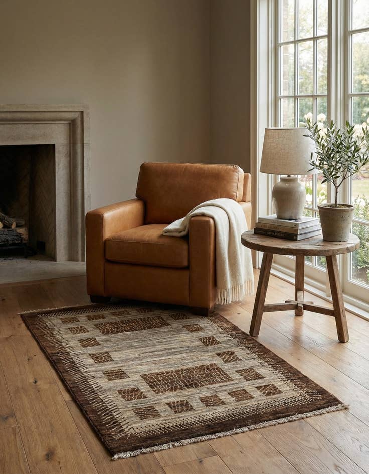 Detail image of 2' 6 x 4' 2  Hand Knotted Modern Ziegler Rug