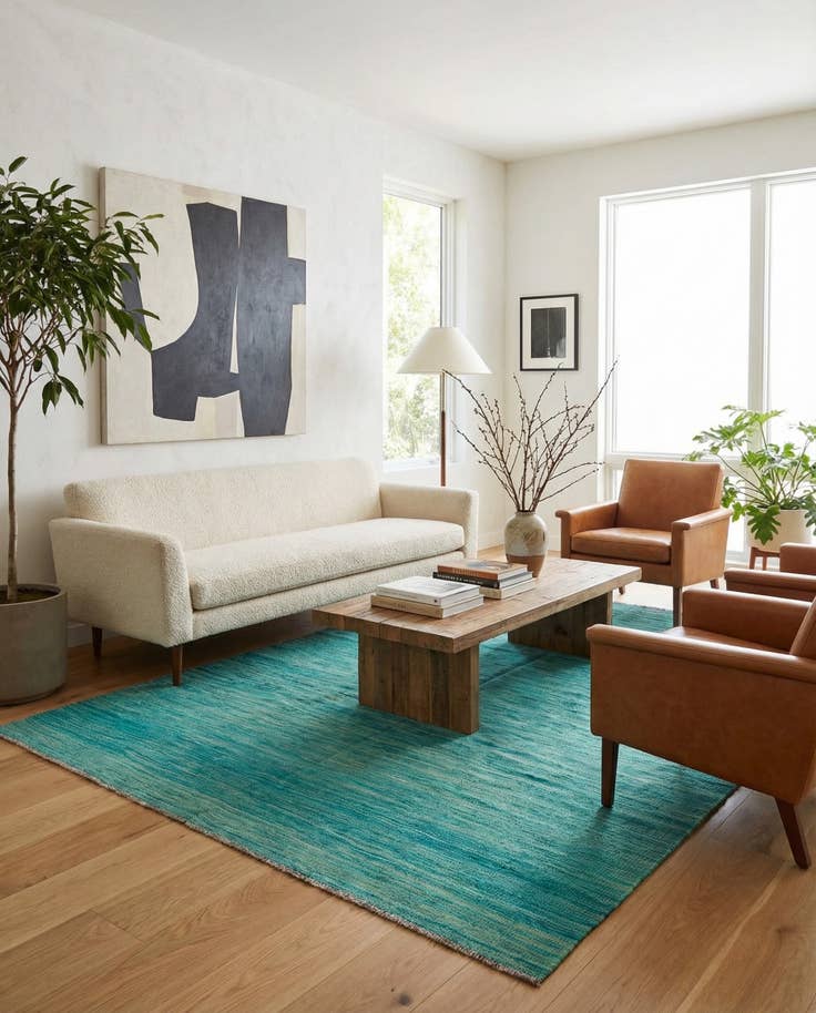 Detail image of 6' x 9' 10 Hand Woven Kilim Modern Wool Rug