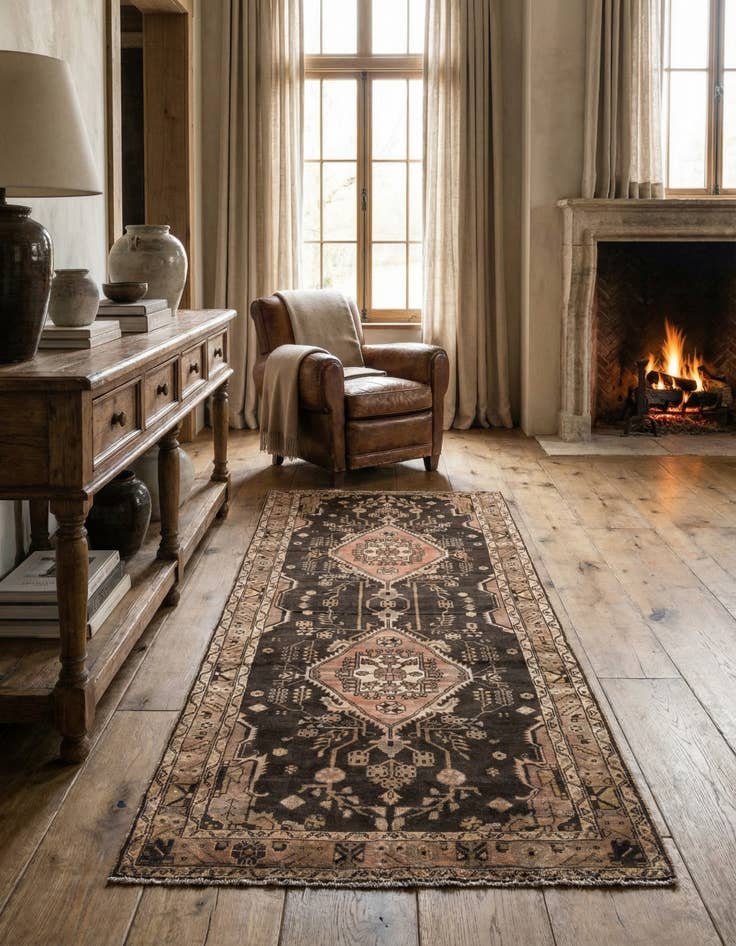 Detail image of 4' x 9' 2  Hand Knotted Ultra Vintage Persian Wool Runner Rug