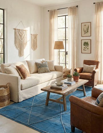 9' 7 x 9' 8 Hand Knotted Moroccan Wool Square Rug