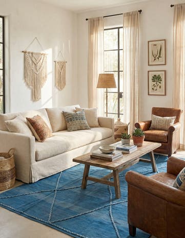 9' 7 x 9' 8 Hand Knotted Moroccan Wool Square Rug