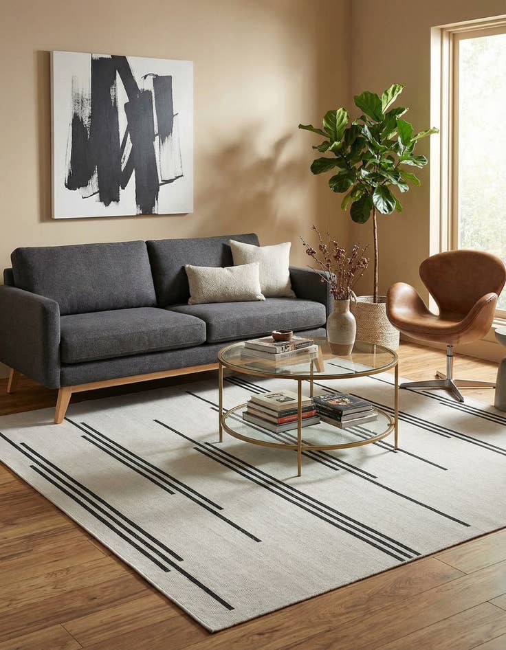 Detail image of  12' x 12'  Washable Modern Indoor / Outdoor Square Rug