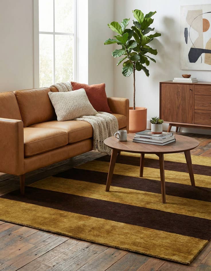 Detail image of  4' 10 x 6' 5  Hand Knotted Modern Ziegler Oriental Rug