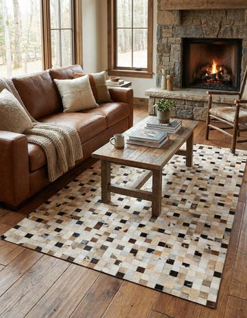 5' x 7' 11 Cowhide Stocks Rug