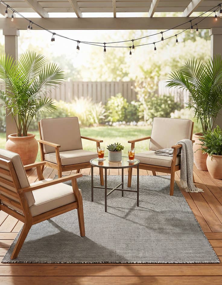 Detail image of 5' 1 x 8' Easy-Clean Jill Zarin Palm Springs Indoor / Outdoor Rug