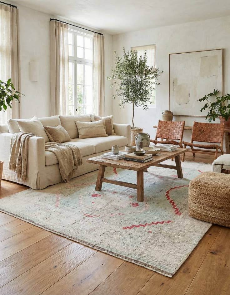 Detail image of 7' 9 x 10' 5  Hand Knotted Moroccan Wool Rug