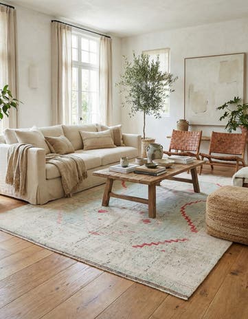 7' 9 x 10' 5 Hand Knotted Moroccan Wool Rug