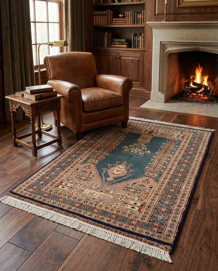 Detail image of 2' 8 x 4' 3 Hand Knotted Bokhara Wool Rug