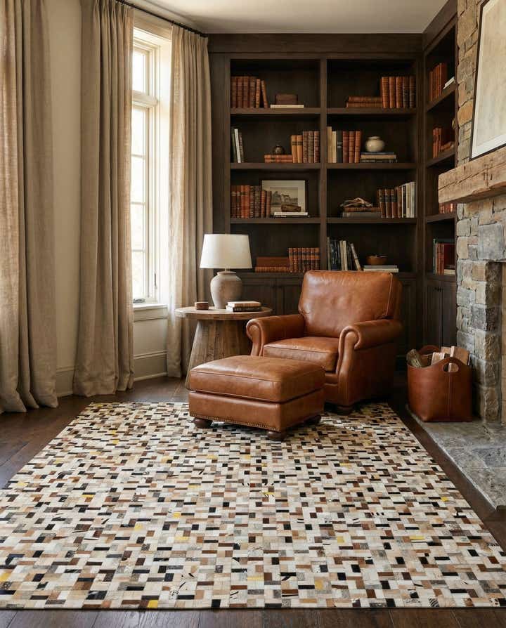 8' 1 x 10' Cowhide - Patchwork Rug