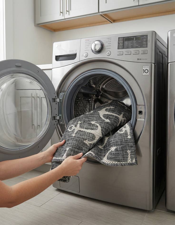 Detail image of 2' x 3'  Washable Coastal Indoor / Outdoor Rug