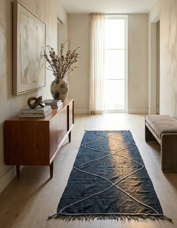 3' 6 x 10' Hand Woven Kilim Modern Wool Runner Rug