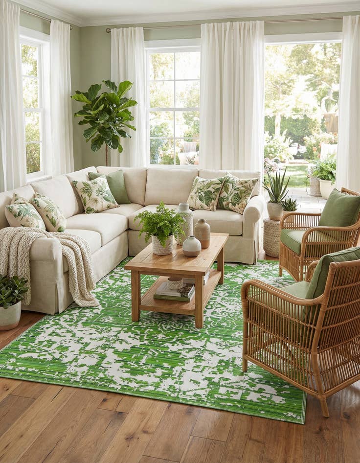 Detail image of  7' 10 x 10'  Washable Vista Breeze Indoor / Outdoor Rug