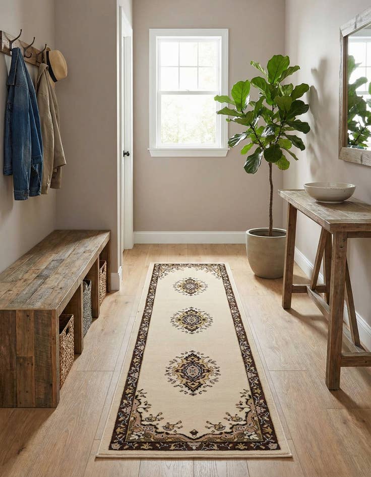 Detail image of 2' x 8' 2 Mashad Design Runner Rug