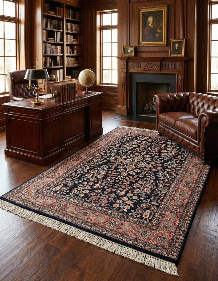 Detail image of 4' 8 x 6' 9 Sarough Wool Rug