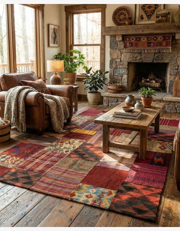 5' x 6' 7 Hand Woven Kilim Patchwork Wool Rug
