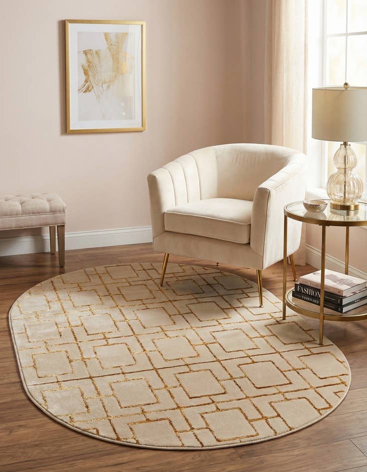 Detail image of  4' x 6'  Marilyn Monroe™ Glam Deco Oval Rug